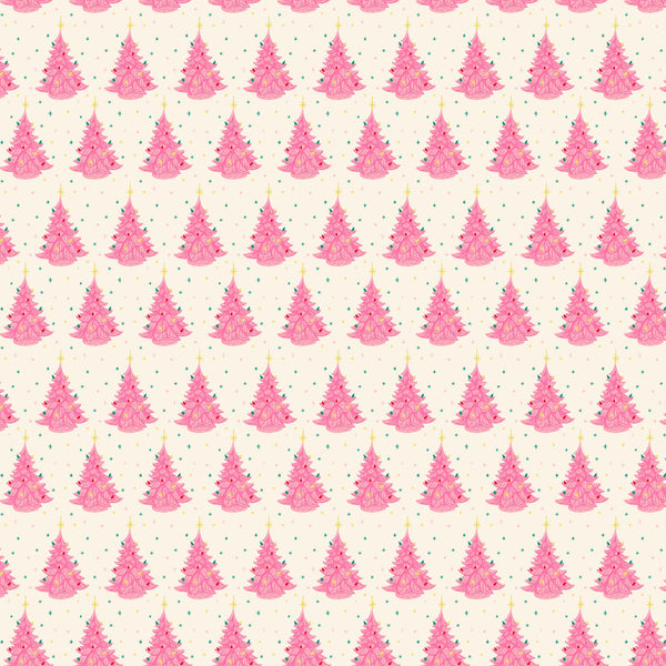 Merry Kitchmas Christmas Trees in Cream by Louise Pretzel 90666-12