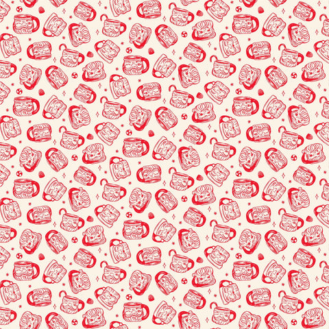 Merry Kitchmas Santa Mugs in Cream by Louise Pretzel 90668-12