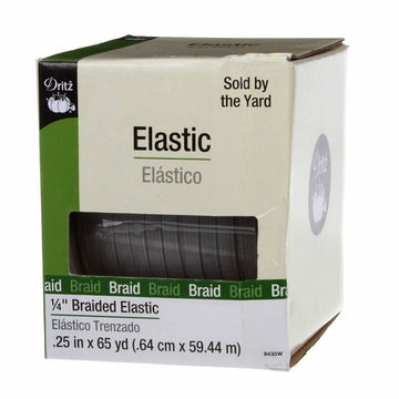 1/4" Braided Elastic White