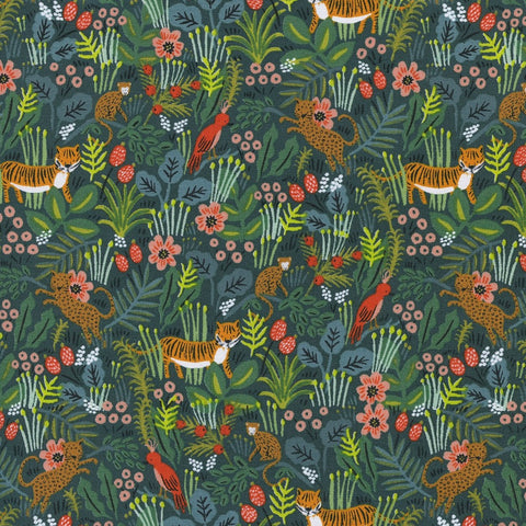Menagerie Jungle in Hunter fabric by Rifle Paper Co