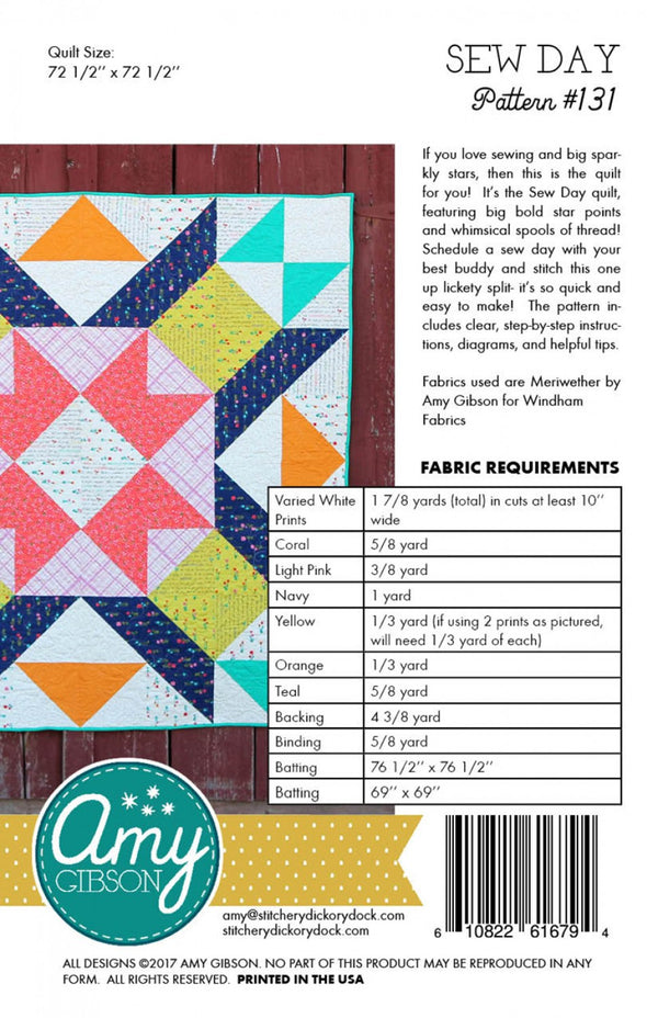 Sew Day Quilt Pattern