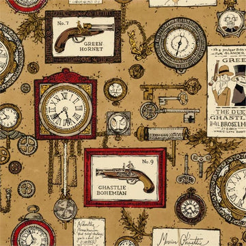 A Ghastlie Duel in Taupe by Alexander Henry Fabrics