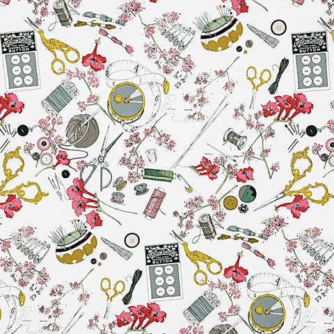 A Ghastlie Notion in natural by Alexander Henry Fabrics