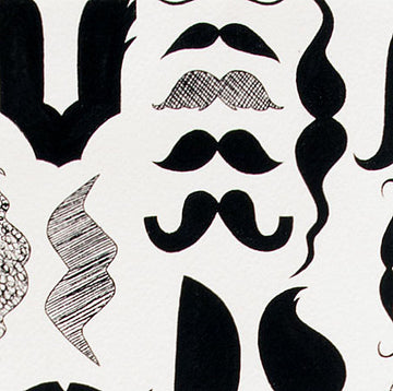 A Must Stache in Black and White by Nicoles Prints for Alexander Henry Fabrics