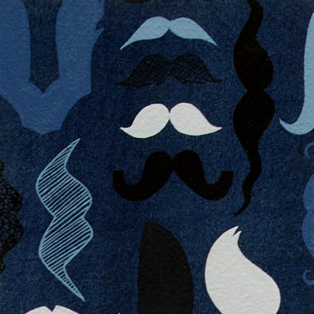 A Must Stache in Denim by Nicoles Prints for Alexander Henry Fabrics