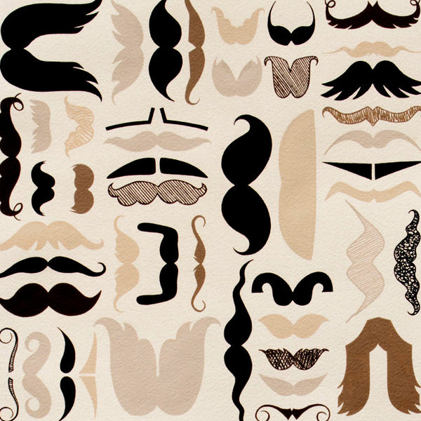 A Must Stache in Tea by Nicoles Prints for Alexander Henry Fabrics