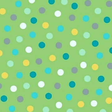 ANIMAL ABCs Polka Dots on Green by Whistler Studios for Windham Fabrics