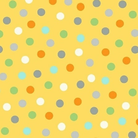ANIMAL ABCs Polka Dots on Yellow by Whistler Studios for Winhdam Fabrics