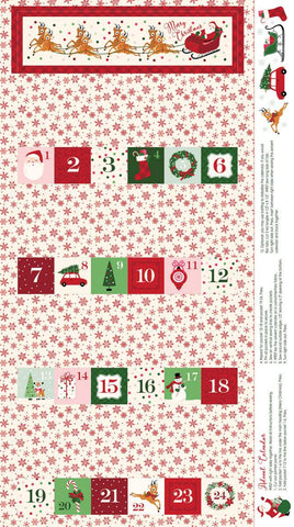Merry and Bright Advent Calendar Panel in cream