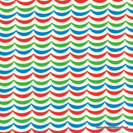 Apple Jack Scallop Stripe in Ivory by Moda Fabrics