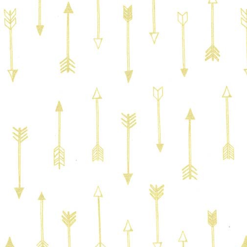 Arrow Flight Arrows in Bright White by Michael Miller Fabrics
