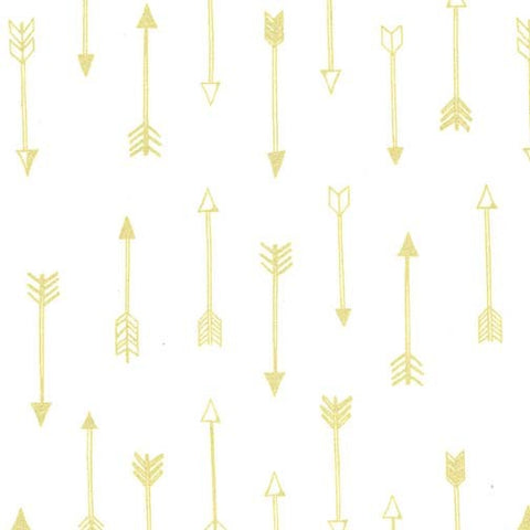 Arrow Flight Arrows in Bright White by Michael Miller Fabrics