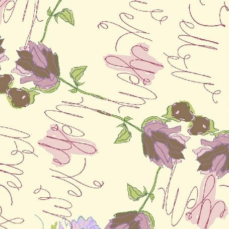 Art Journal Scribble Print on Cream by Bari J Fat Quarter (18x22)