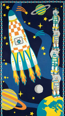 Atomic Bots 24" Panel by Wilmington Prints