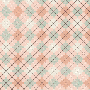 Bookish Argyle Jumper in Peach by Sharon Holland BKS-63511