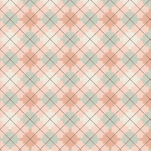 Bookish Argyle Jumper in Peach by Sharon Holland BKS-63511