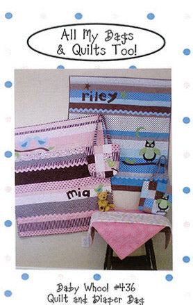 Baby Whoo Quilt and Diaper Bag by All My Bags & Quilts Too