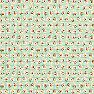 Backyard Roses Berries in Mint by Nadra Ridgeway for Riley Blake Designs