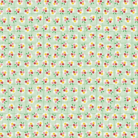 Backyard Roses Berries in Mint by Nadra Ridgeway for Riley Blake Designs