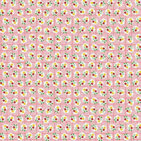 Backyard Roses Berries in Pink by Nadra Ridgeway for Riley Blake Designs