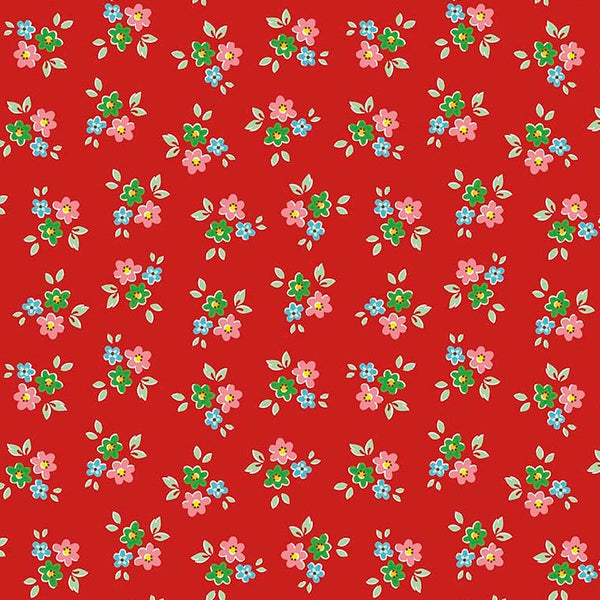 Backyard Roses Bouquet in Red by Nadra Ridgeway for Riley Blake Designs