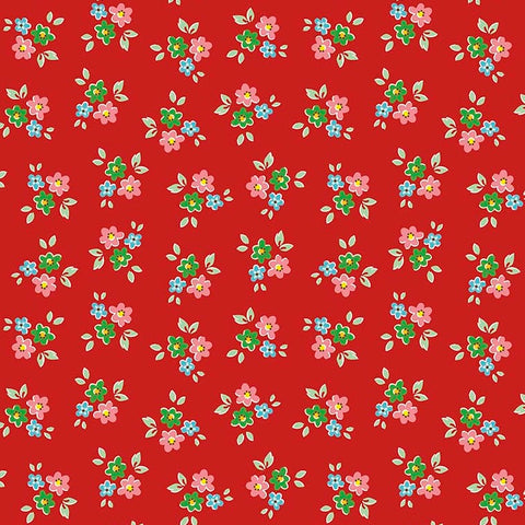 Backyard Roses Bouquet in Red by Nadra Ridgeway for Riley Blake Designs