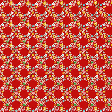 Backyard Roses Wreath in Red by Nadra Ridgeway for Riley Blake Designs