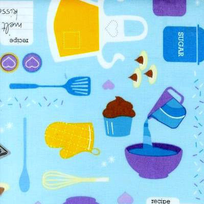 Baked with Love Main in Blueberry by Robert Kaufman Fabrics