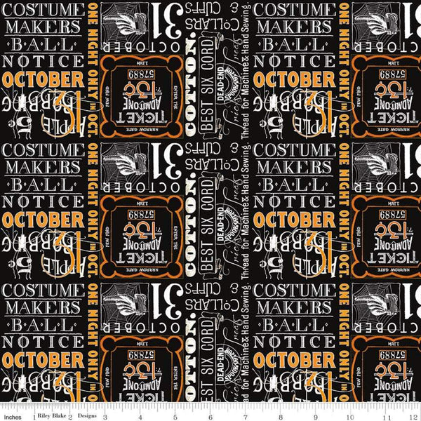Costume Maker's Ball Ticket Text Black