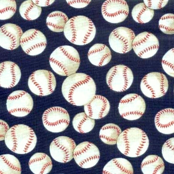 Baseballs on Navy by Alexander Henry Fabrics