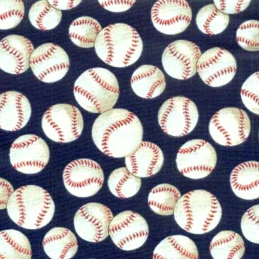 Baseballs on Navy by Alexander Henry Fabrics