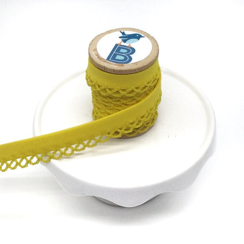 Bias Tape Double Fold Crocheted Edge in Solid Amarillo