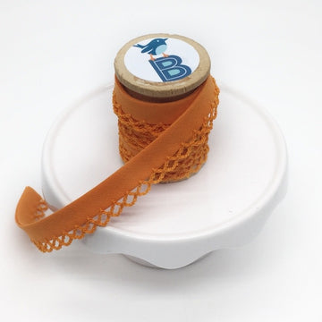 Bias Tape Double Fold Crocheted Edge in Solid Orange