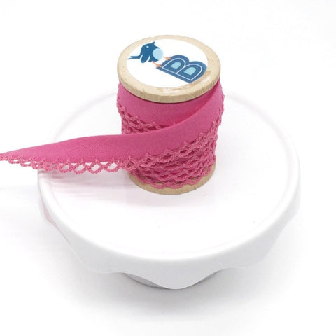 Bias Tape Double Fold Crocheted Edge in Solid Fuchsia