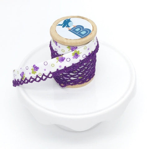 Bias Tape Double Fold Crocheted Edge in Grape