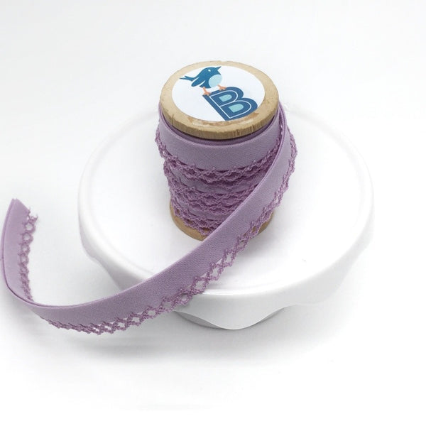 Bias Tape Double Fold Crocheted Edge in Solid Lilac