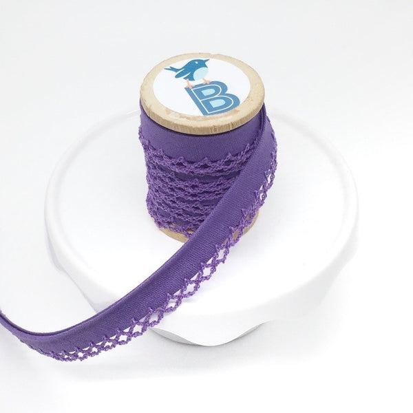 Bias Tape Double Fold Crocheted Edge in Solid Purple