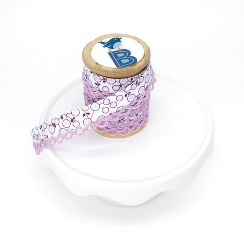 Bias Tape Double Fold Crocheted Edge in Retro Purple