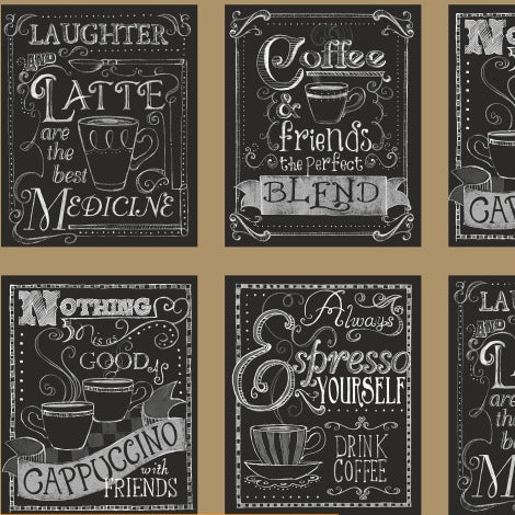 Blend Coffee Blocks 23" panel by Windham Fabrics