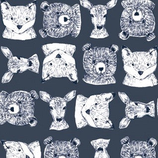 Blue Moon Woodland Critters on Folkstone by Dear Stella Designs