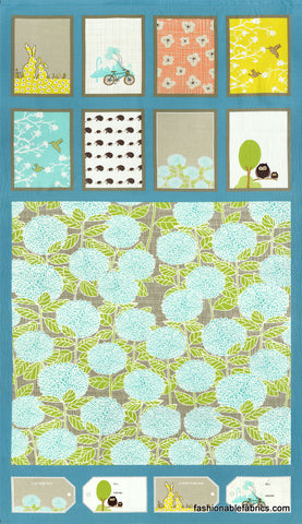 Bluebird Park Everyday Panel in Aqua by Moda