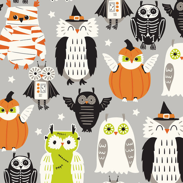 Boo Crew Eye of Newt on Grey by Maude Ashbury for Blend Fabrics