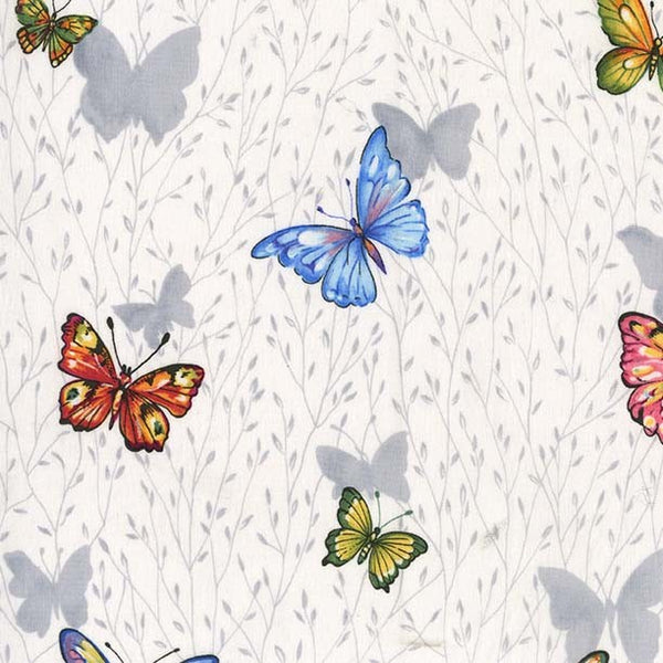 Butterfly Garden on White by Michael Miller Fabrics