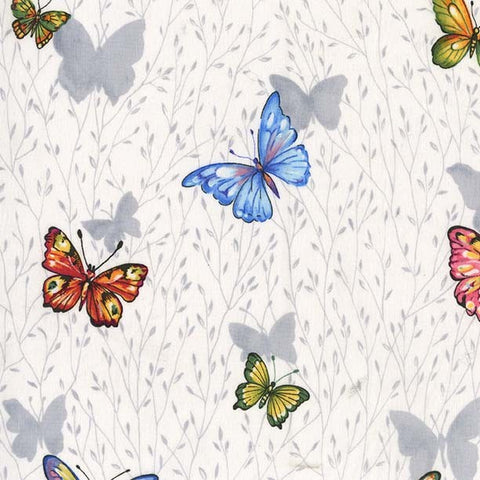 Butterfly Garden on White by Michael Miller Fabrics