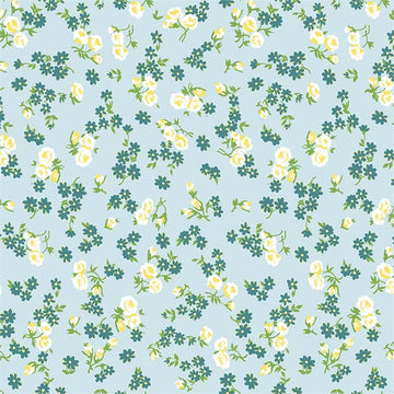 Dainty Darling Dainty Daisy in Aqua by Lindsay Wilkes for Riley Blake