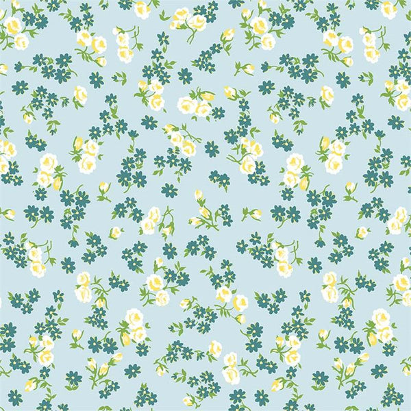 Dainty Darling Dainty Daisy in Aqua by Lindsay Wilkes for Riley Blake