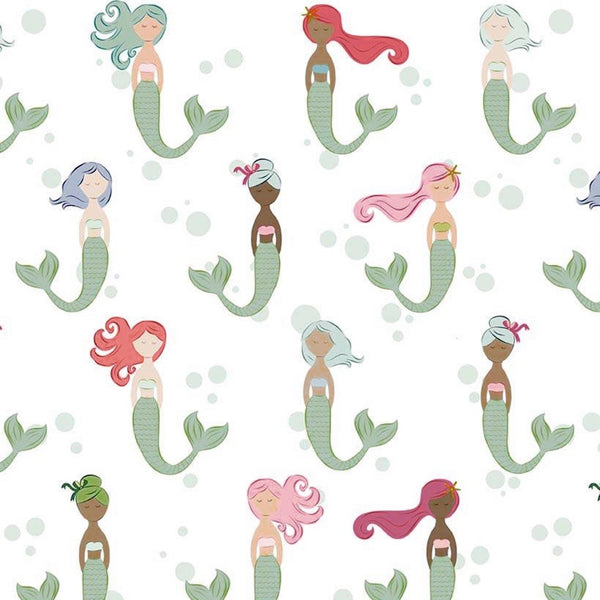 Let's Be Mermaids Main White