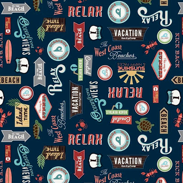 Off Shore Retro Sign Navy