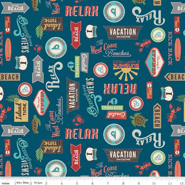 Off Shore Retro Sign Navy