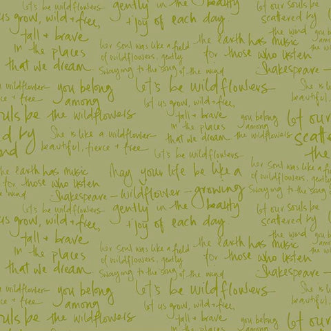 In the Meadow Text Green